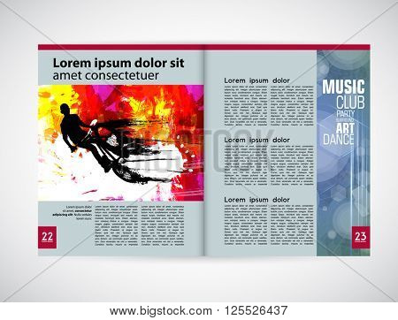 Graphical design magazine template. Vector
