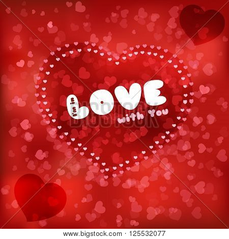 Design red card Love heart. Love card Valentines day, Font. I am in love with you.
