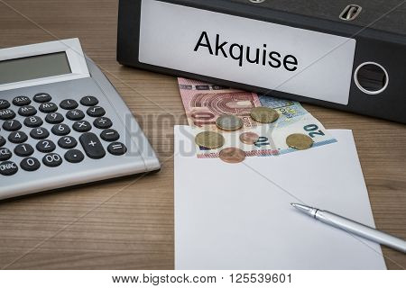 Akquise Written On A Binder