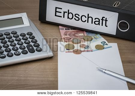 Erbschaft Written On A Binder