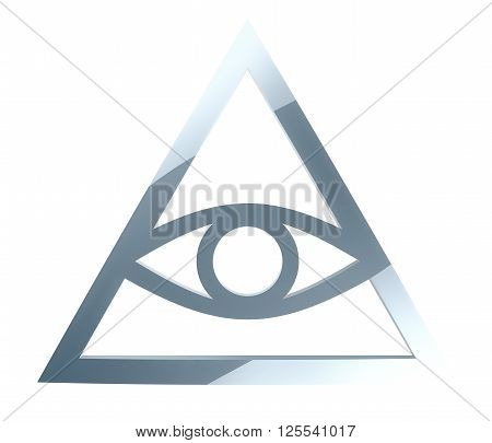 Simplistic illuminati sign isolated on white background 3D illustration