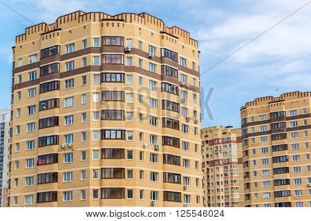 Andreevka, Russia - April 11.2016. The residential complex Uyutniy