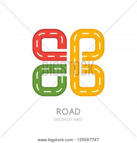 Vector Multicolor Road Logo, Icon Design.