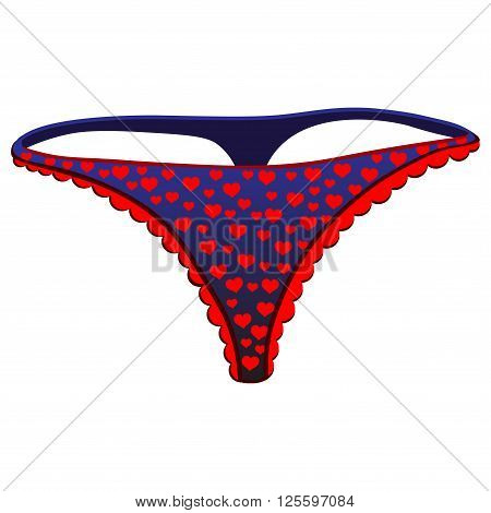 Bright color vector graphic illustration of Valentine day holiday with love symbol of beautiful heart shape and female cute pants on white background