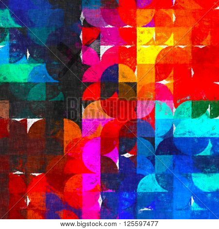 bright circle painting impressionism, watercolor and oil painting geometry image, shapes design amazing color choise, half circle elements , oil painted geometry