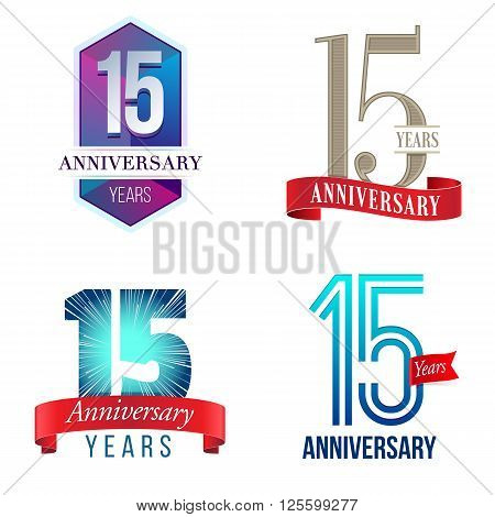 A Set of Symbols Representing a 15 Years Anniversary/Jubilee Celebration