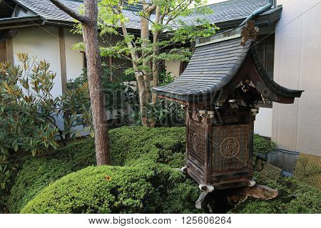 A Buddhist temple garden and ryokan, Japan