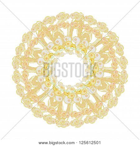 circular pattern brown orange on a white background. vector illustration