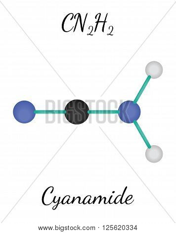 CN2H2 cyanamide 3d molecule isolated on white