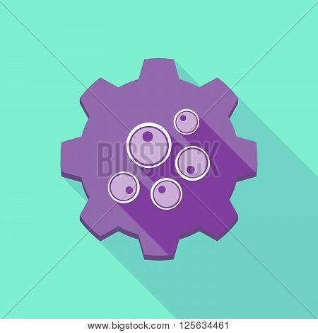 Long Shadow Gear Icon With Oocytes