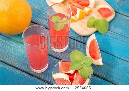 Orange And Grapefruit Juice In Glass