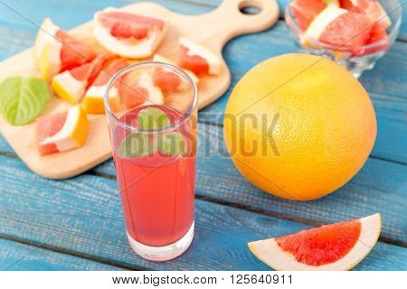 Orange And Grapefruit Juice In Glass