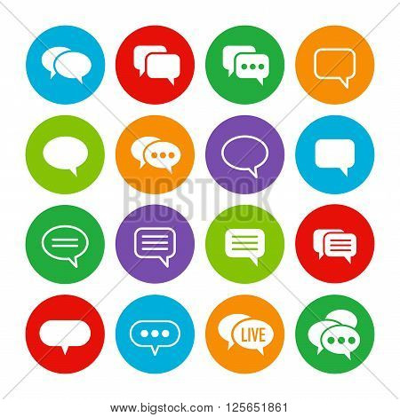 Speech bubble colorful set. Ready to use. You can recolor it by using "Recolor Artwork" in Illustrator. Vector EPS 10.