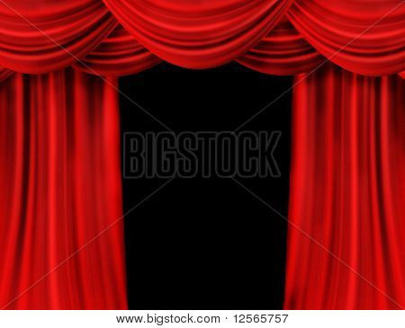 Rode podium gordijn