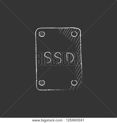 Solid state drive. Drawn in chalk icon.