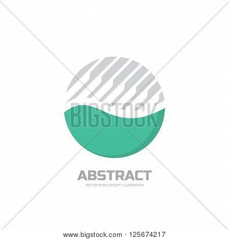 Abstract vector logo concept illustration. Abstract stripes in circle. Sphere vector logo. Nature bio product logo sign. Geometric logo sign. Vector logo design template.