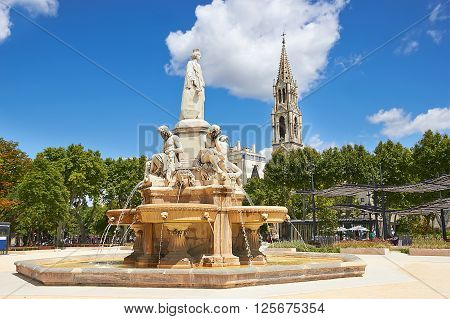 Esplanade Charles De Gaulle Of Nimes. Provence, France