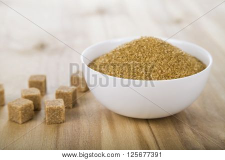 Cane Sugar In A White Bowl