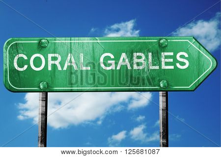 coral gables road sign on a blue sky background