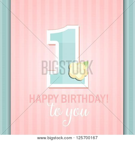 Happy First Birthday Anniversary card with roses