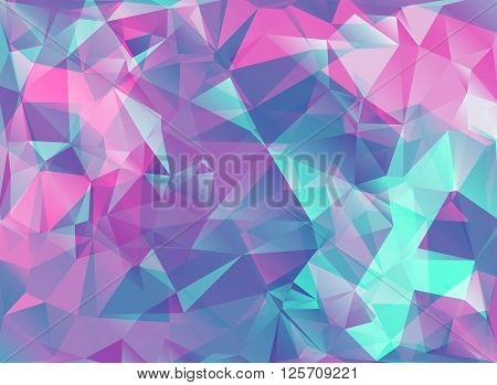 Abstract modern background with triangles in bright colors. Pink background. Can be used for backgrounds brochures and design products. Vector illustration