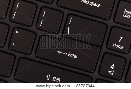 Black Modern Laptop Keyboard Close Up