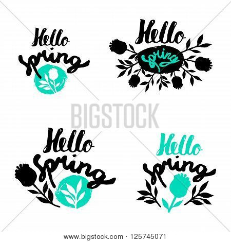 Calligraphy set. Hand drawn lettering 