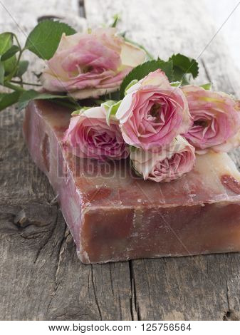 natural soap with roses