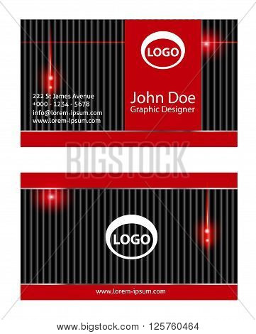 Black and red business card.eps10 vector illustration abstract business card template