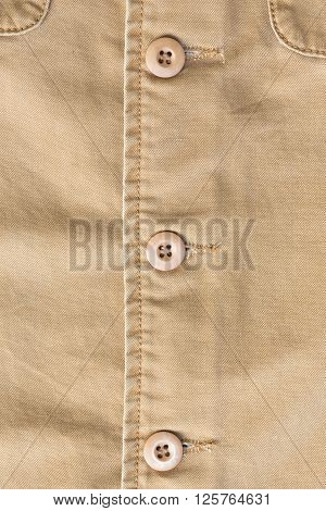 Brown Shirt Background With Stitch Seam Textile And Botton