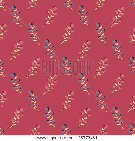 Vector floral pattern in doodle style. Leaves and flowers. Seamless pattern can be used for pattern fills web page background surface textures.