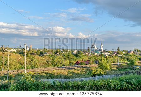 Mtsensk Orel Region, Russia - August 19, 2015: Summer panorama of the city.