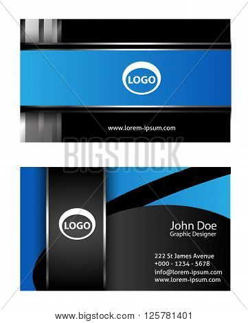 Abstract elegant black vector business card template