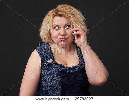 Mobile. Woman Is Talking On The Cell Phone