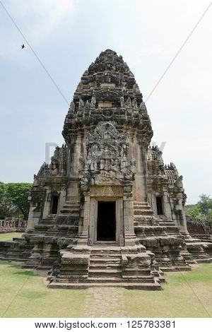 Old Buddha Pagoda Temple With Clear Sky In Nakohn Ratchasima Thailand