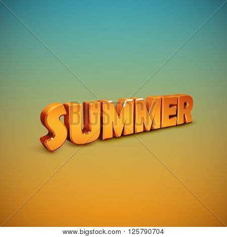 Summer. vector illustration of 3d Summer sign.