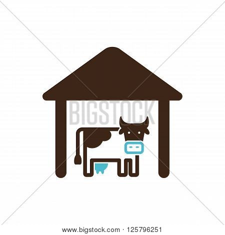 Cowshed icon outline. Farm. Vector illustration eps 10