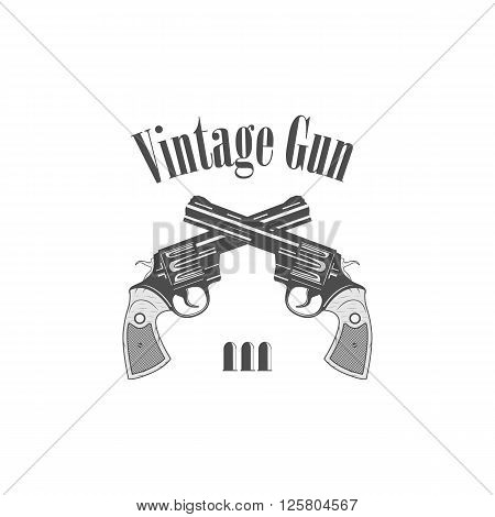 revolvers gun pistols vintage style- vector illustration