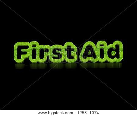 First aid -  3d word with reflection !