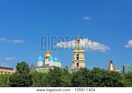 Novospasskiy monastery in the summer in Moscow, Russia
