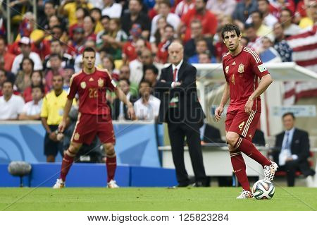 RIO DE JANEIRO BRAZIL - June 18 2014: Javi MARTINEZ of Spain during the FIFA 2014 World Cup. Spain is facing Chile in the Group B at Maracana Stadium