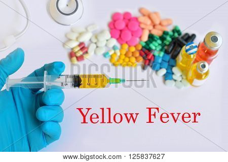 Syringe with drugs for yellow fever treatment