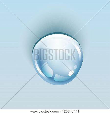 Water drop blue vector background. Vector illustration
