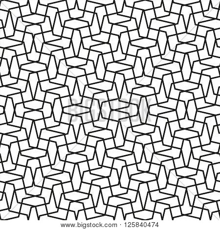 Simple geometric vector pattern - lines on white background