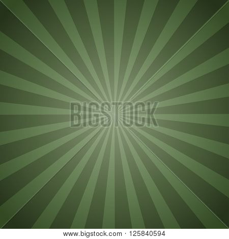 Sunburst Retro green in vintage style. Vector illustration