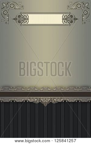 Vintage background with old-fashioned borderframe and decorative corners.