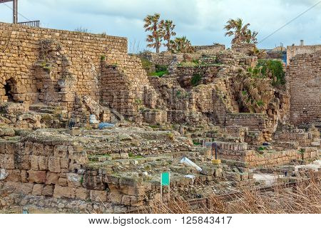 Ruins Of Antique Harbor, Caesarea Maritima