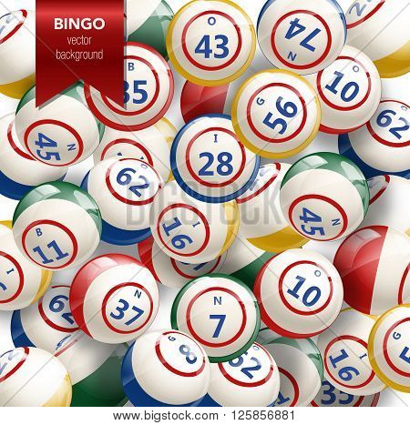 Bingo or Lottery Background with Balls. Vector Illustration.