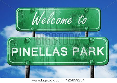 Welcome to pinellas park green road sign