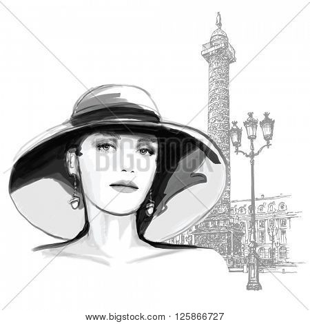 Young woman fashion model 